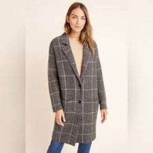 Anthropologie Solene Windowpane Sweater Jacket